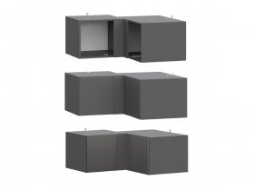 Антресоль (АН50+АН75+планка) Эккервуд (графит) в Усть-Нере - ust-nera.mebel-nsk.ru | фото