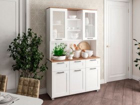 Буфет Катерини (дуб бельмунд/белое дерево) в Усть-Нере - ust-nera.mebel-nsk.ru | фото