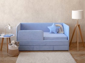 Диван-кровать Happy (васильковый) в Усть-Нере - ust-nera.mebel-nsk.ru | фото