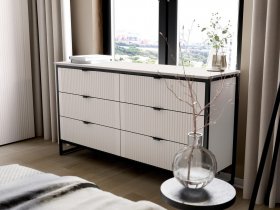 Комод 6 ящиков Нора (персидский жемчуг) в Усть-Нере - ust-nera.mebel-nsk.ru | фото