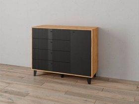Комод «Катрин-13» ( дуб крафт золотой/карбон вулкан) в Усть-Нере - ust-nera.mebel-nsk.ru | фото