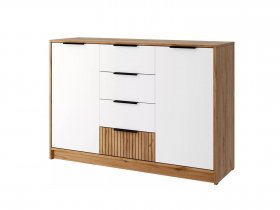 Комод КМ-002 Ивис (дуб крафт золотой/белый) в Усть-Нере - ust-nera.mebel-nsk.ru | фото