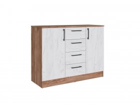 Комод Вегас (дуб крафт табачный/дуб крафт белый) в Усть-Нере - ust-nera.mebel-nsk.ru | фото