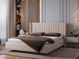 Кровать двуспальная 1,6м Диор (кашемир суфле (велюр)) в Усть-Нере - ust-nera.mebel-nsk.ru | фото