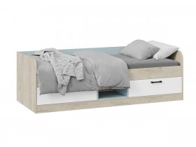 Кровать комбинированная «Оливер» Тип 1 401.003.000 (дуб крафт серый/белый/серо-голубой) в Усть-Нере - ust-nera.mebel-nsk.ru | фото
