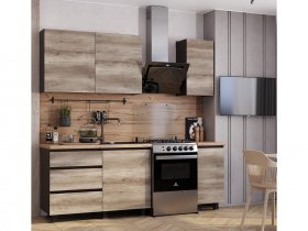Кухонный гарнитур Энигма 1,6м (венге/дуб каньон) в Усть-Нере - ust-nera.mebel-nsk.ru | фото