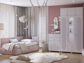Модульная детская Милана (белое дерево/сакура) в Усть-Нере - ust-nera.mebel-nsk.ru | фото