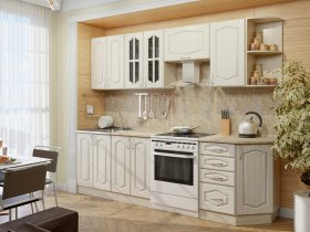 Модульная кухня Классика-1 (дуб молочный) в Усть-Нере - ust-nera.mebel-nsk.ru | фото