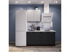 Модульная кухня Классика (белый глянец/черный) в Усть-Нере - ust-nera.mebel-nsk.ru | фото