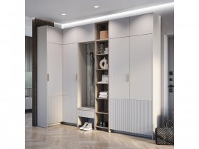 Модульная прихожая Пандора (кашемир/MF03) в Усть-Нере - ust-nera.mebel-nsk.ru | фото