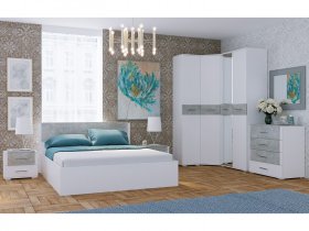 Модульная спальня Бьянка (белый/бетон) в Усть-Нере - ust-nera.mebel-nsk.ru | фото