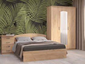 Модульная спальня Ирина (дуб крафт золотой) в Усть-Нере - ust-nera.mebel-nsk.ru | фото
