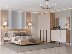 Модульная спальня Сицилия (дуб альпийский/тефия) в Усть-Нере - ust-nera.mebel-nsk.ru | фото