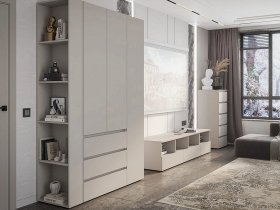 Модульная стенка Люмо (кашемир) в Усть-Нере - ust-nera.mebel-nsk.ru | фото