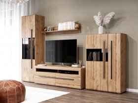 Модульная стенка Ницца (дуб вотан) в Усть-Нере - ust-nera.mebel-nsk.ru | фото