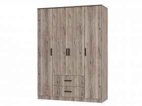 Шкаф четырехстворчатый Титан (дуб смоки) в Усть-Нере - ust-nera.mebel-nsk.ru | фото