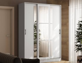 Шкаф-купе 1,6м «Стиль-2» (белый) в Усть-Нере - ust-nera.mebel-nsk.ru | фото