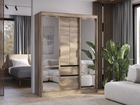 Шкаф-купе ШКК-06 Энигма (венге/дуб каньон) в Усть-Нере - ust-nera.mebel-nsk.ru | фото