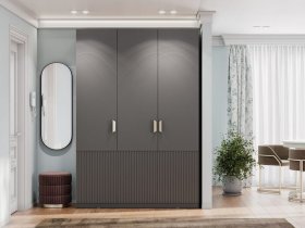 Шкаф трехстворчатый Эккервуд (Нью) (графит) в Усть-Нере - ust-nera.mebel-nsk.ru | фото