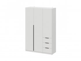 Шкаф трехстворчатый с ящиками ШК-22 (белый) в Усть-Нере - ust-nera.mebel-nsk.ru | фото