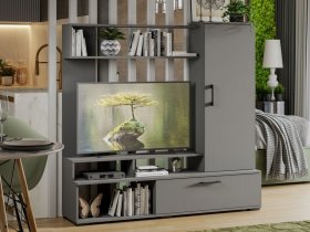 Стенка «Сиена» (графит серый) в Усть-Нере - ust-nera.mebel-nsk.ru | фото