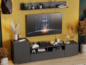 Стенка «Сильвия» (графит серый) в Усть-Нере - ust-nera.mebel-nsk.ru | фото
