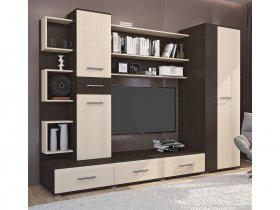 Стенка Верона (дуб венге/дуб молочный) в Усть-Нере - ust-nera.mebel-nsk.ru | фото