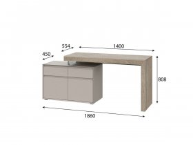 Стол 22 J-КШ Этна (дуб эндгрей/кашемир) в Усть-Нере - ust-nera.mebel-nsk.ru | фото