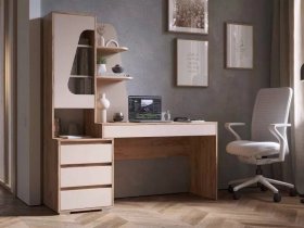 Стол компьютерный Пифагор (дуб вотан/кашемир) в Усть-Нере - ust-nera.mebel-nsk.ru | фото