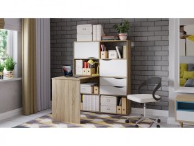 Стол письменный тип 7 (дуб сонома/белый ясень) в Усть-Нере - ust-nera.mebel-nsk.ru | фото