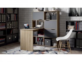 Стол письменный тип 7 (дуб сонома/графит серый) в Усть-Нере - ust-nera.mebel-nsk.ru | фото