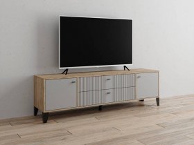Тумба под ТВ Парус-10 (дуб крафт серый/серый) в Усть-Нере - ust-nera.mebel-nsk.ru | фото