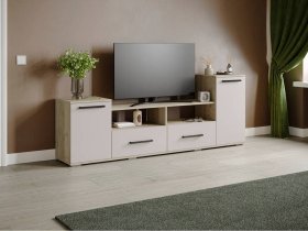 Тумба под ТВ Парус-2 (дуб крафт серый/кашемир) в Усть-Нере - ust-nera.mebel-nsk.ru | фото