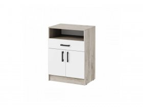 Тумба ТБ-1 Вега (дуб крафт серый/белый) в Усть-Нере - ust-nera.mebel-nsk.ru | фото